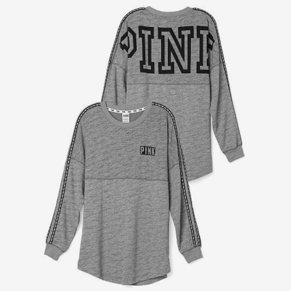 Victoria’s Secret PINK Varsity Crew Sweatshirt Oversized Top Small